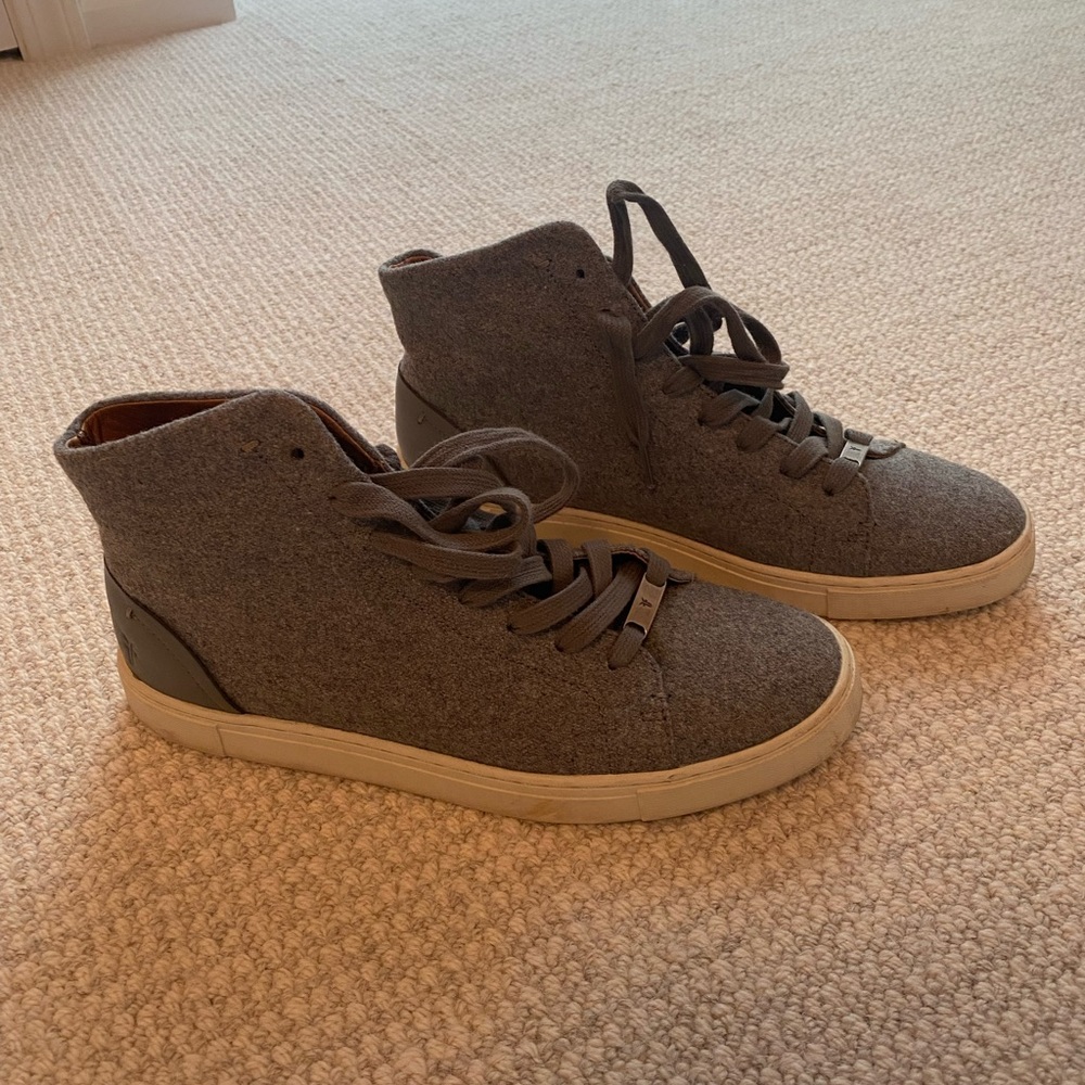 Frye grey high tops, size 9, barely worn